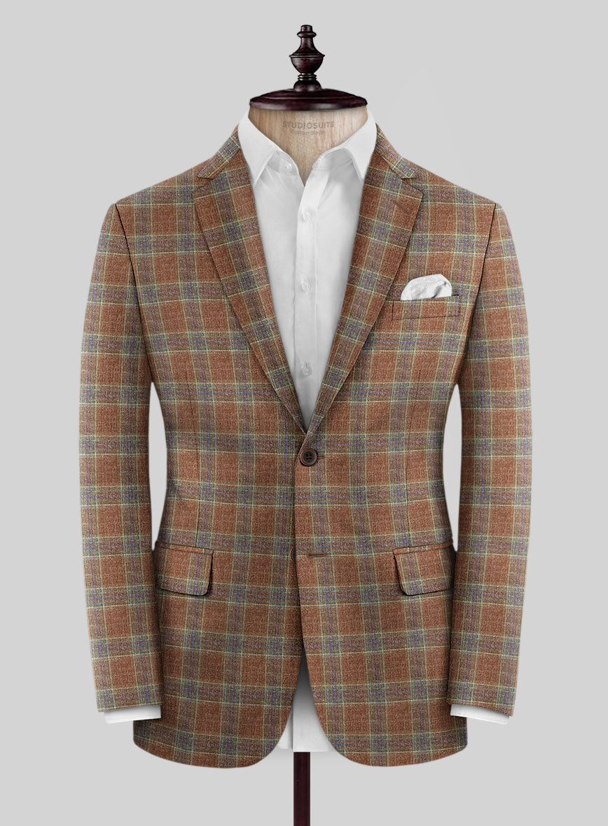 Noble Camila Check Wool Silk Linen Suit - StudioSuits