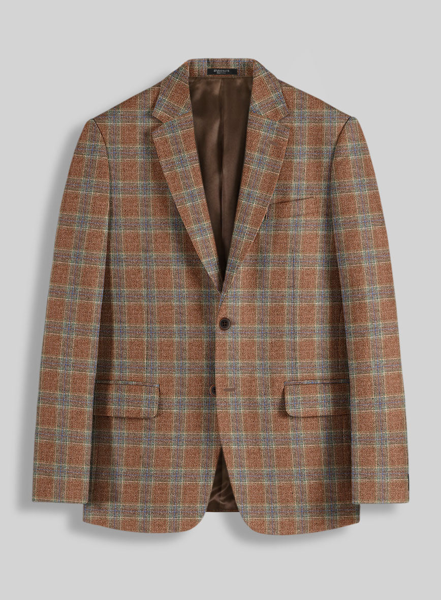 Noble Camila Check Wool Silk Linen Jacket - StudioSuits