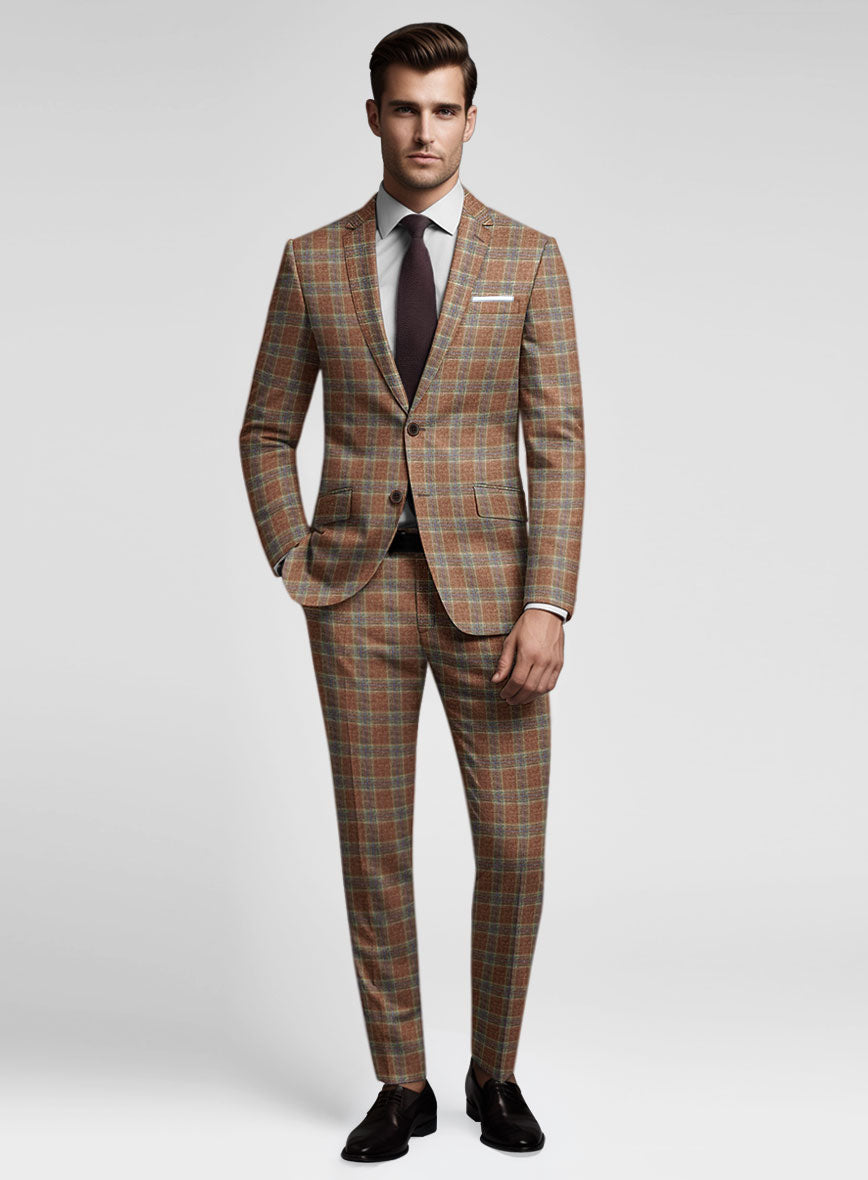 Noble Camila Check Wool Silk Linen Suit - StudioSuits