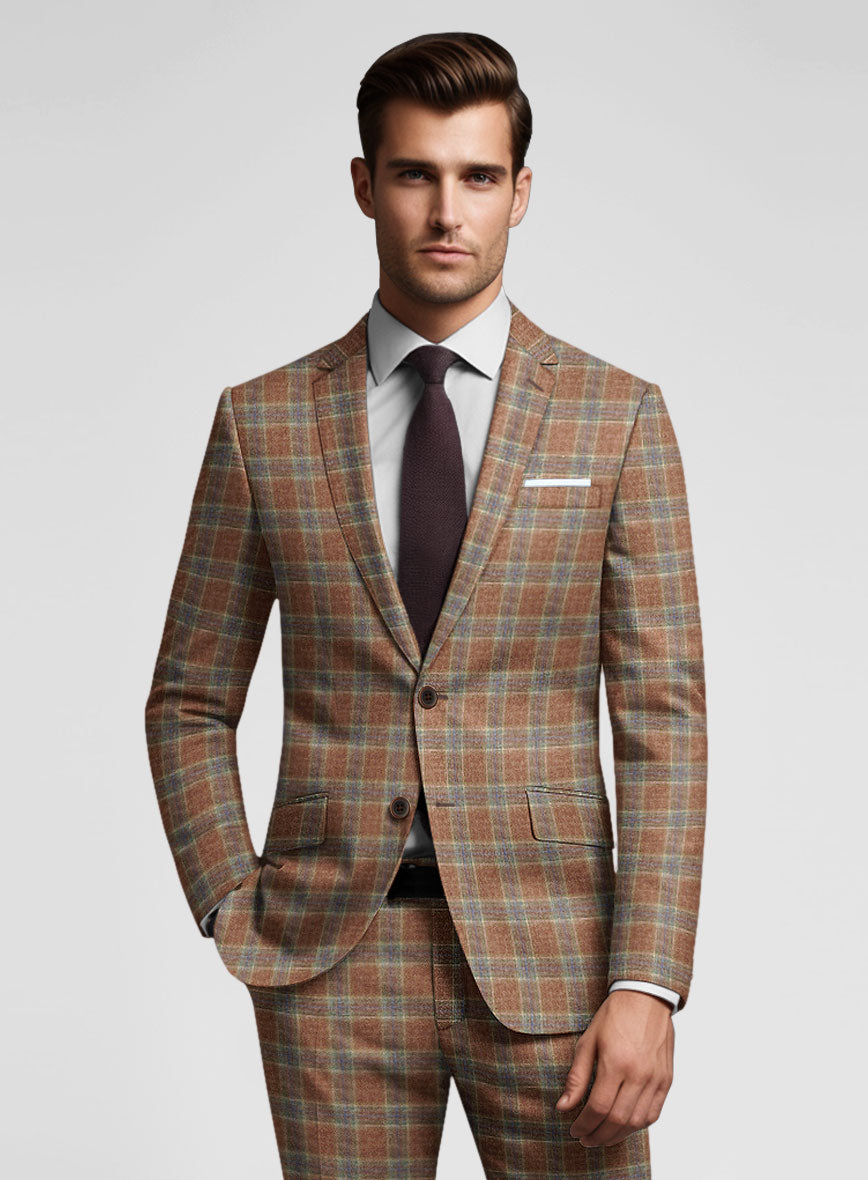 Noble Camila Check Wool Silk Linen Jacket - StudioSuits