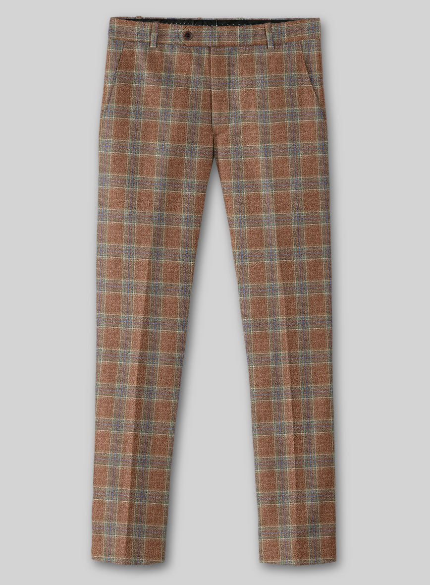 Noble Camila Check Wool Silk Linen Pants - StudioSuits