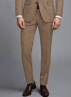Noble Carmen Check Wool Silk Linen Pants - StudioSuits