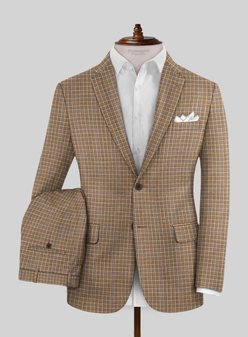 Noble Carmen Check Wool Silk Linen Suit - StudioSuits