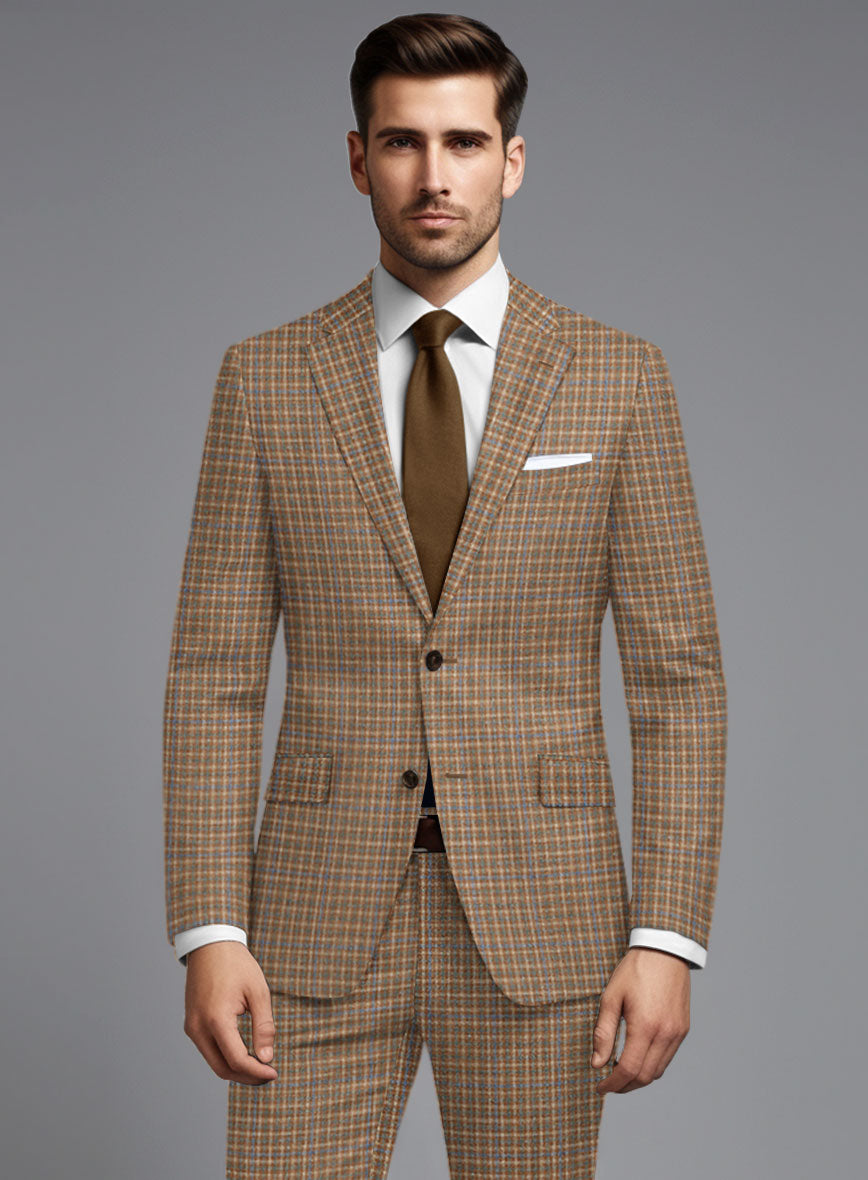 Noble Carmen Check Wool Silk Linen Suit - StudioSuits