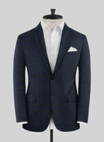 Noble Cinzia Blue Wool Silk Linen Jacket - StudioSuits