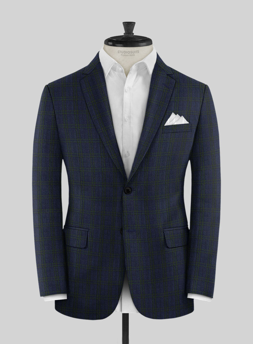 Noble Cinzia Blue Wool Silk Linen Suit - StudioSuits