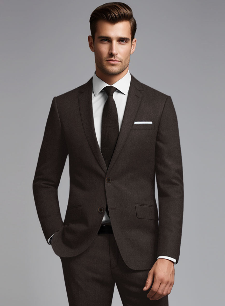 Noble Coffee Brown Wool Silk Linen Jacket - StudioSuits