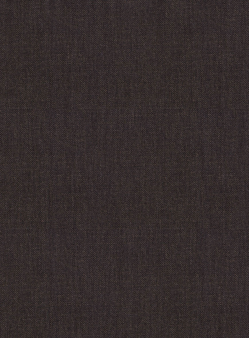 Noble Coffee Brown Wool Silk Linen Pants - StudioSuits