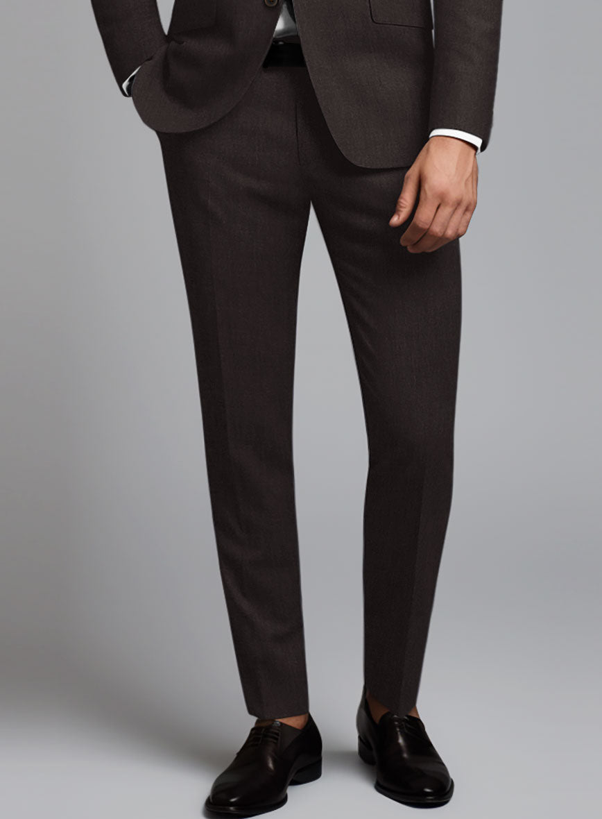 Noble Coffee Brown Wool Silk Linen Suit - StudioSuits