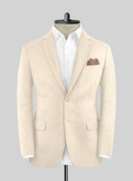 Noble Cream Wool Silk Linen Jacket - StudioSuits