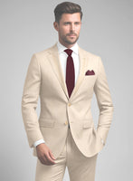 Noble Cream Wool Silk Linen Suit - StudioSuits