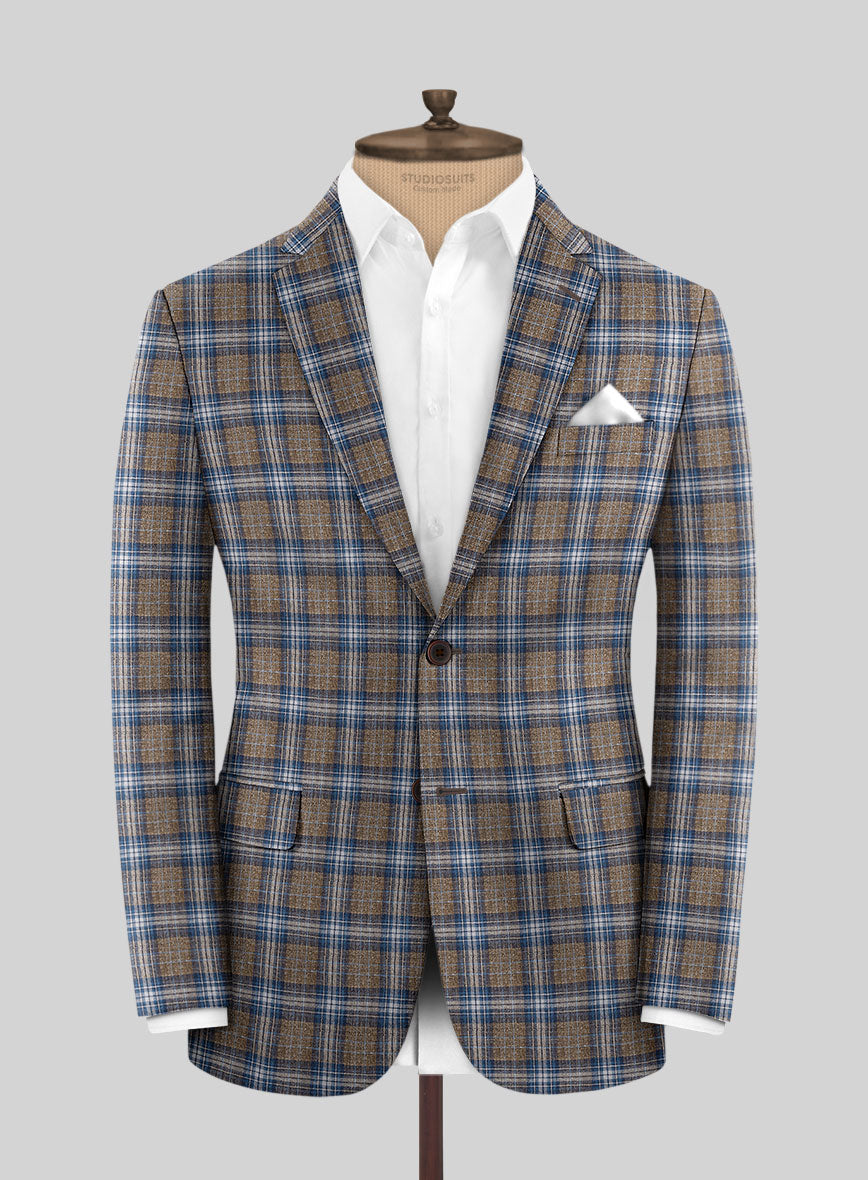 Noble Daniel Tartan Wool Silk Linen Suit - StudioSuits