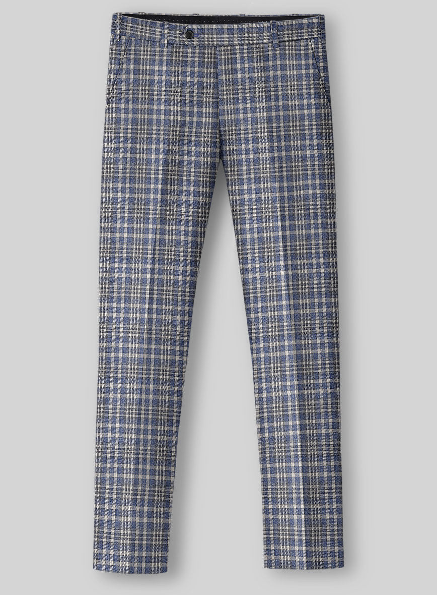 Noble Dante Blue Cotton Silk Linen Suit - StudioSuits