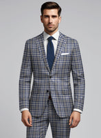 Noble Dante Blue Cotton Silk Linen Suit - StudioSuits