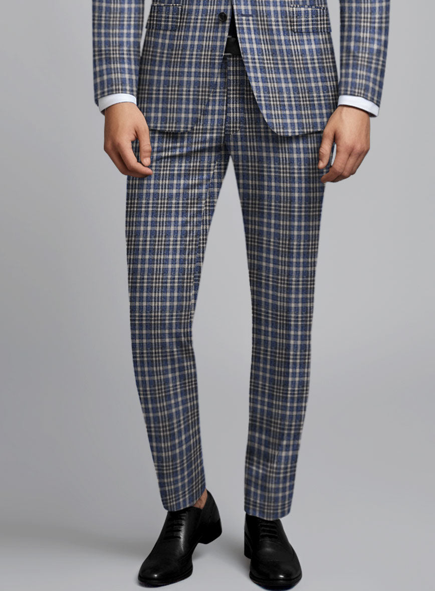 Noble Dante Blue Cotton Silk Linen Suit - StudioSuits