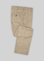 Noble Dark Beige Wool Silk Linen Pants - StudioSuits