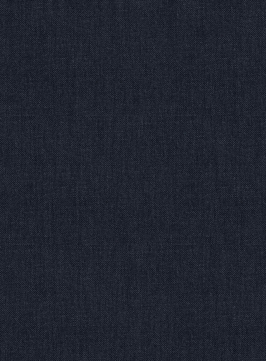 Noble Dark Blue Wool Silk Linen Jacket - StudioSuits