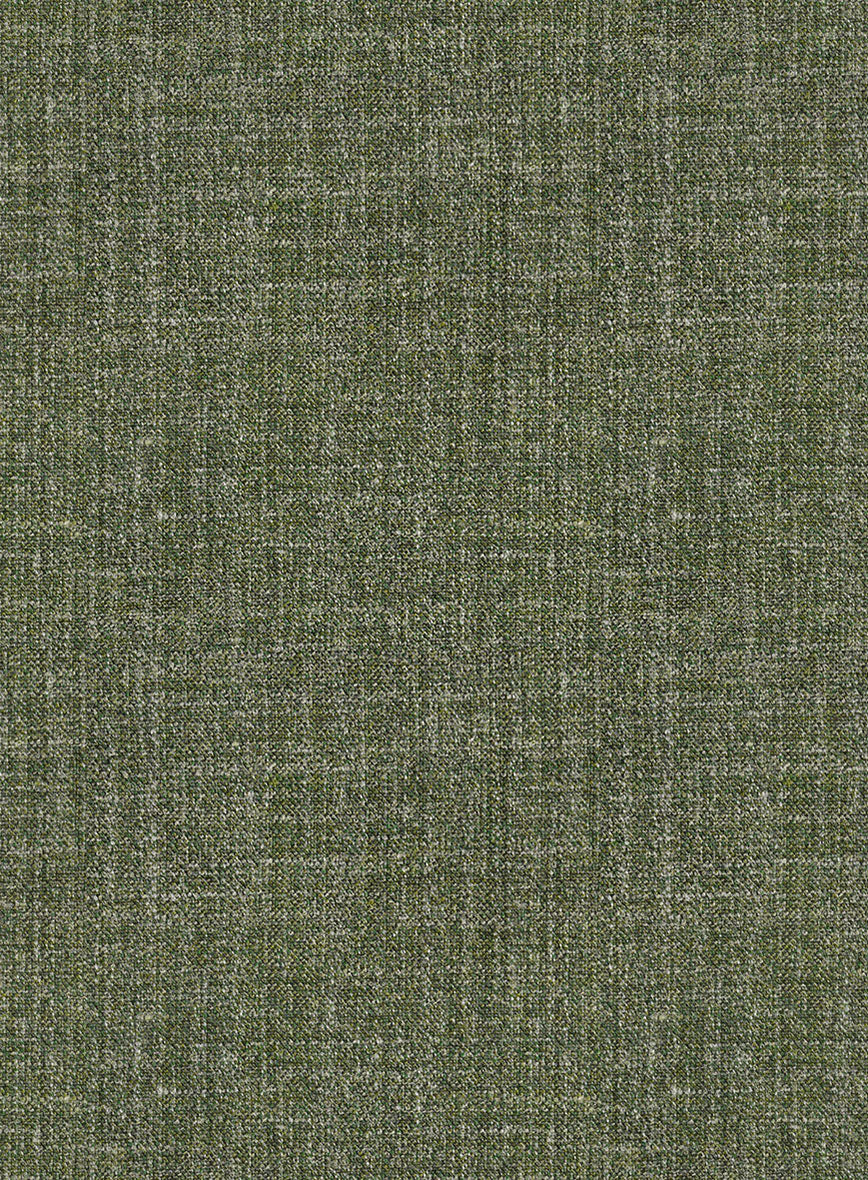Noble Dew Green Wool Silk Linen Jacket - StudioSuits