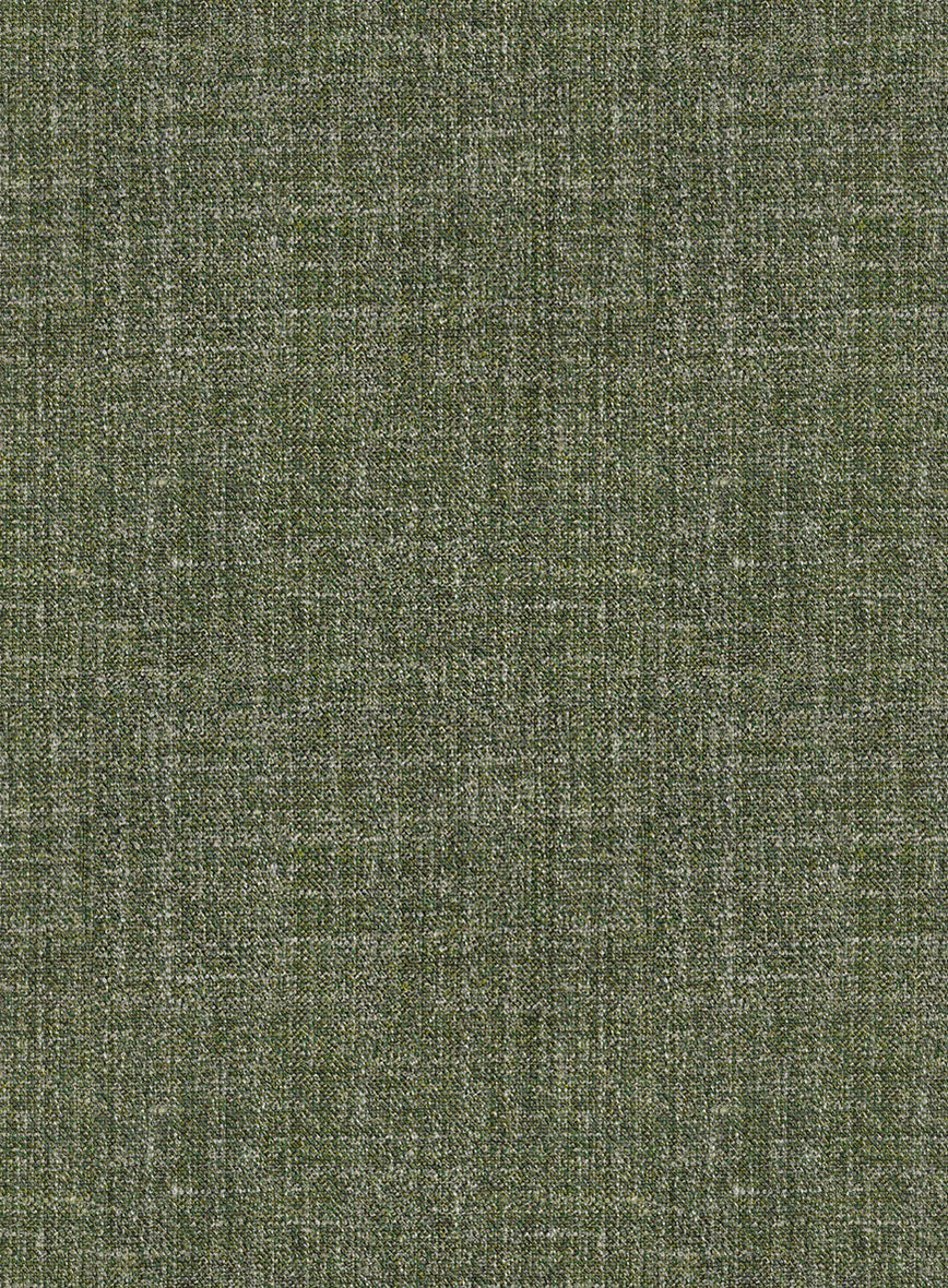 Noble Dew Green Wool Silk Linen Pants - StudioSuits