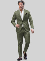Noble Dew Green Wool Silk Linen Suit - StudioSuits