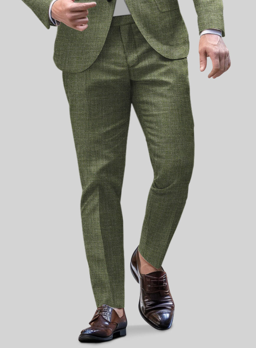 Noble Dew Green Wool Silk Linen Suit - StudioSuits