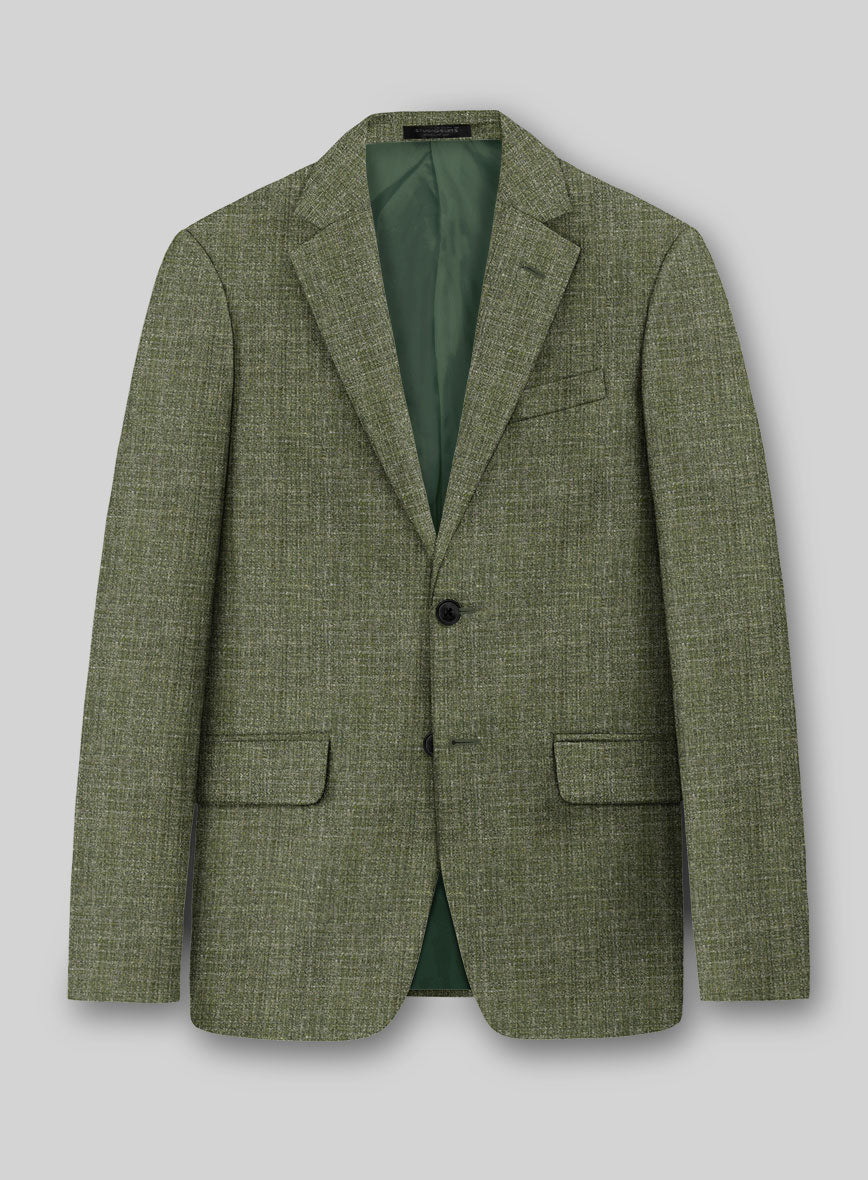 Noble Dew Green Wool Silk Linen Suit - StudioSuits