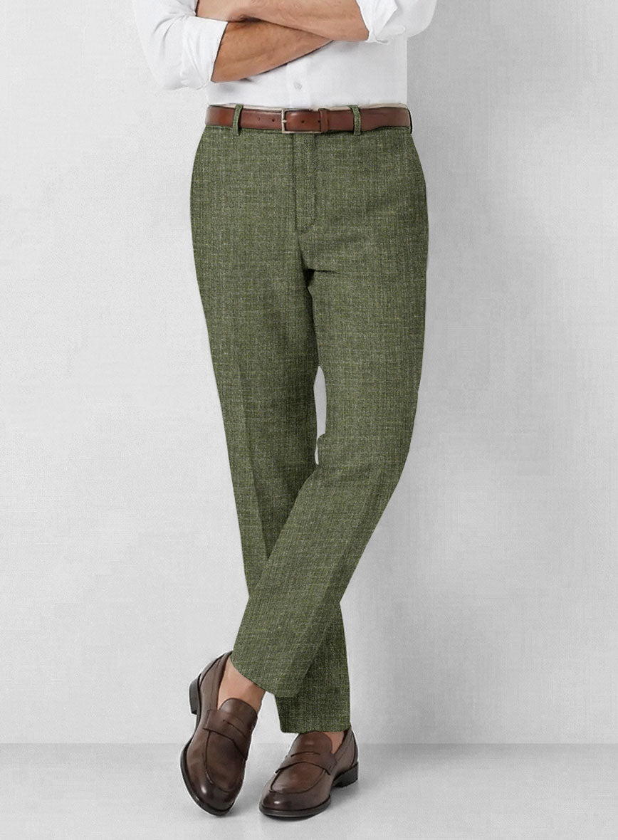 Noble Dew Green Wool Silk Linen Suit - StudioSuits