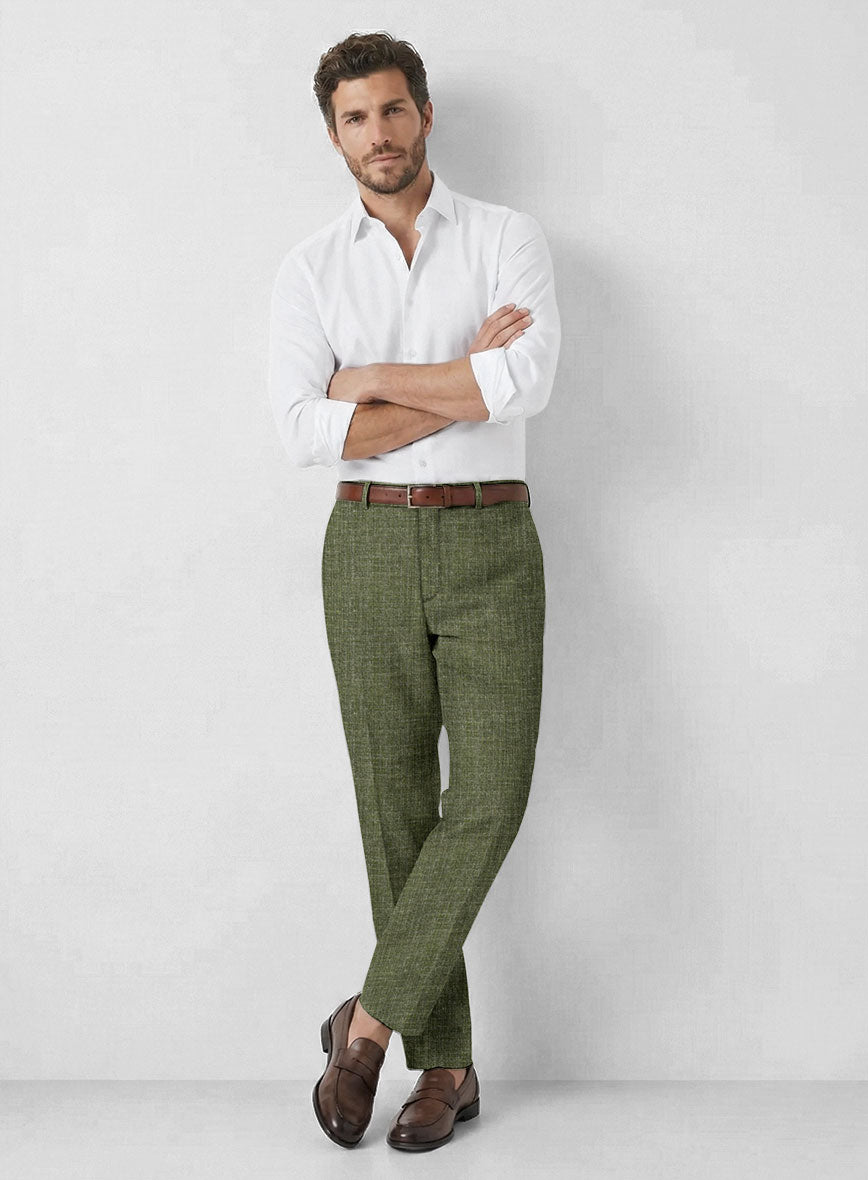 Noble Dew Green Wool Silk Linen Suit - StudioSuits