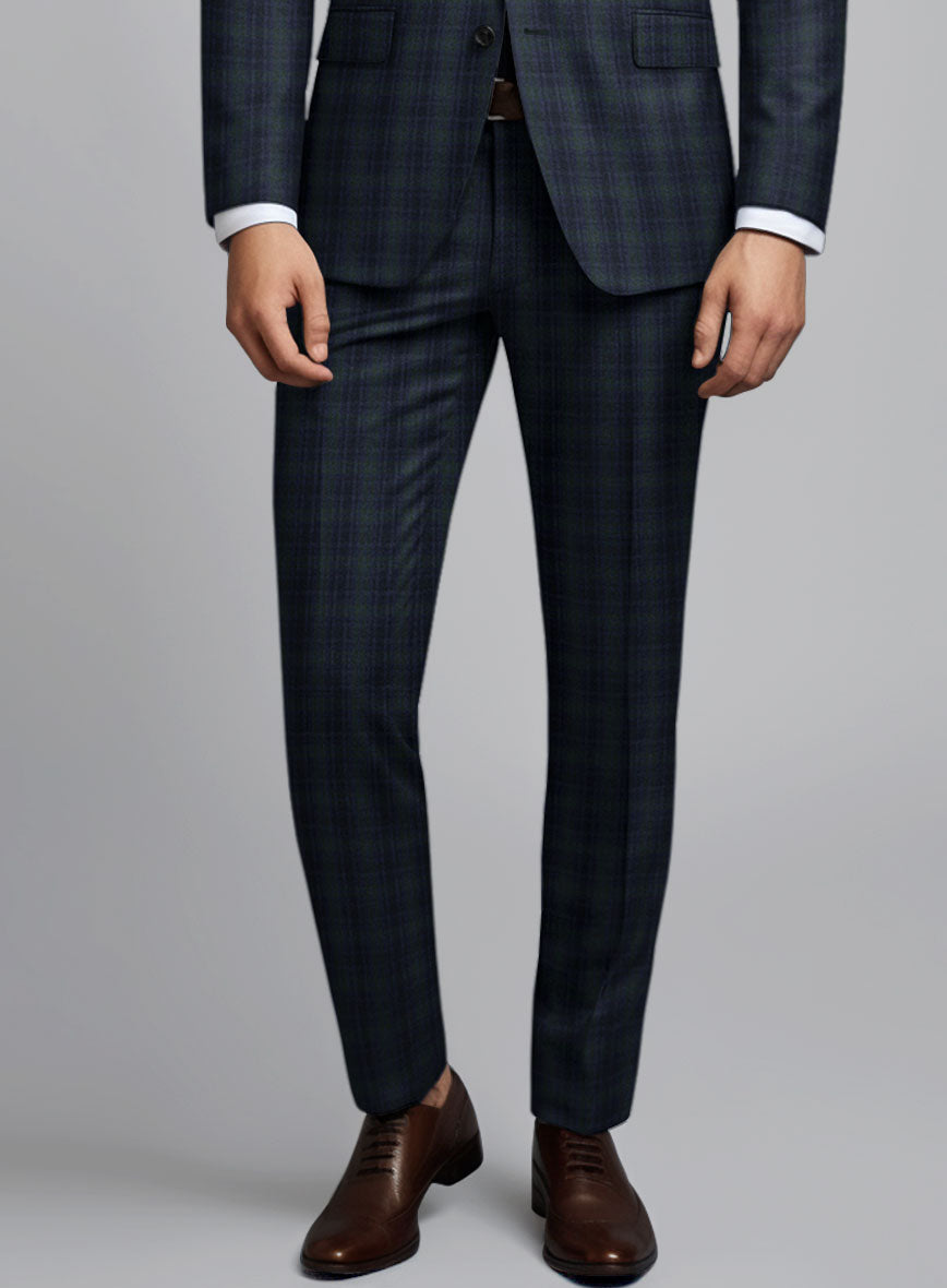 Noble Domenico Check Wool Silk Linen Suit - StudioSuits