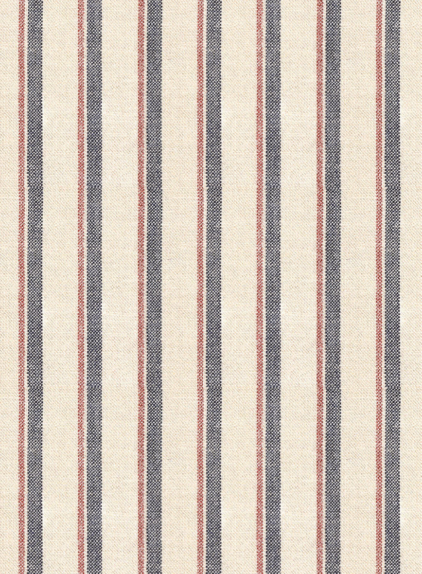 Noble Elena Cream Stripe Wool Silk Linen Pants - StudioSuits