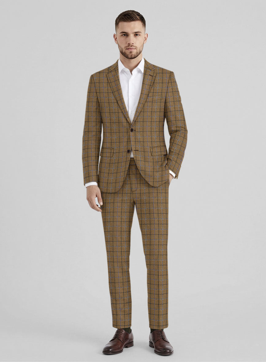 Noble Giancarlo Brown Wool Silk Linen Suit - StudioSuits