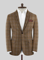 Noble Giancarlo Brown Wool Silk Linen Jacket - StudioSuits