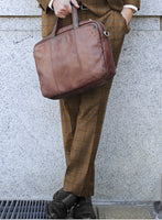Noble Giancarlo Brown Wool Silk Linen Pants - StudioSuits