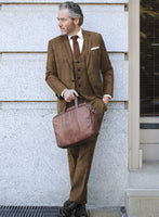 Noble Giancarlo Brown Wool Silk Linen Suit - StudioSuits