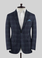 Noble Gianni Blue Wool Silk Linen Jacket - StudioSuits