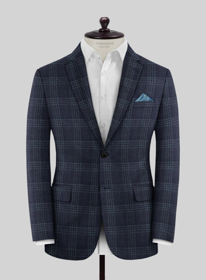 Noble Gianni Blue Wool Silk Linen Suit - StudioSuits