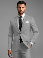 Noble Gray Wool Silk Linen Jacket - StudioSuits