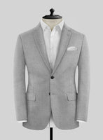 Noble Gray Wool Silk Linen Jacket - StudioSuits
