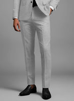 Noble Gray Wool Silk Linen Pants - StudioSuits
