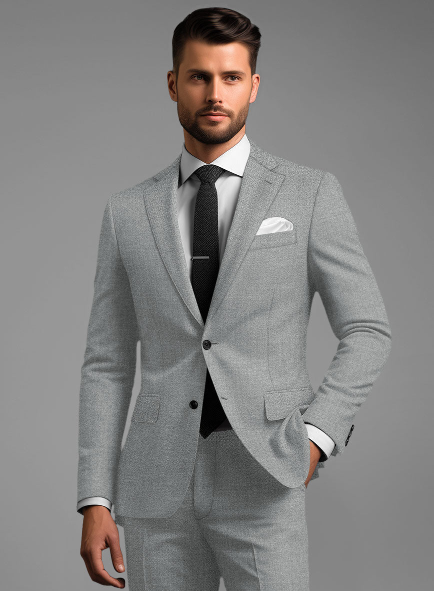Noble Gray Wool Silk Linen Suit - StudioSuits