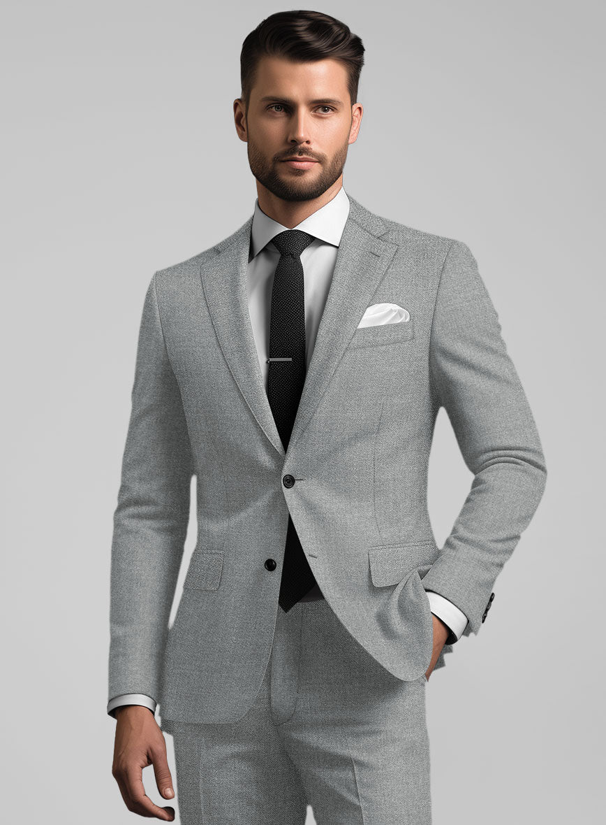 Noble Gray Wool Silk Linen Suit - StudioSuits
