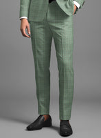 Noble Green Check Wool Silk Linen Suit - StudioSuits