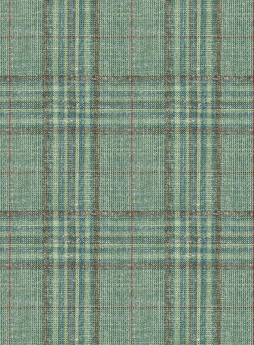 Noble Green Check Wool Silk Linen Suit - StudioSuits