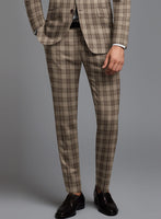Noble Hugo Brown Wool Silk Linen Pants - StudioSuits