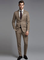 Noble Hugo Brown Wool Silk Linen Suit - StudioSuits