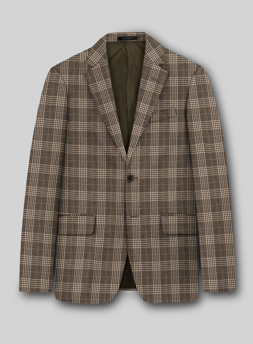 Noble Hugo Brown Wool Silk Linen Jacket - StudioSuits