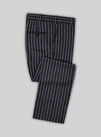 Noble Imelda Blue Stripe Cotton Silk Linen Pants - StudioSuits