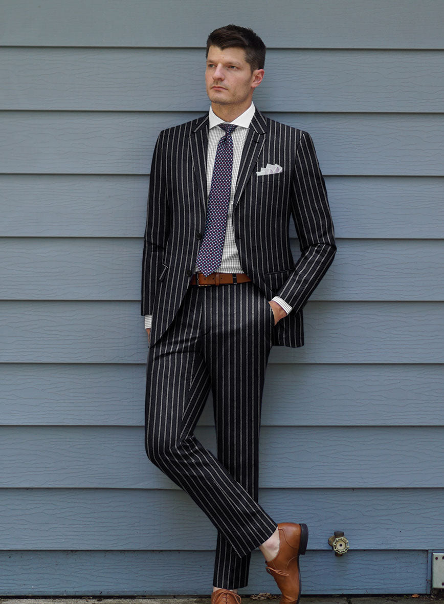 Noble Imelda Blue Stripe Cotton Silk Linen Suit - StudioSuits