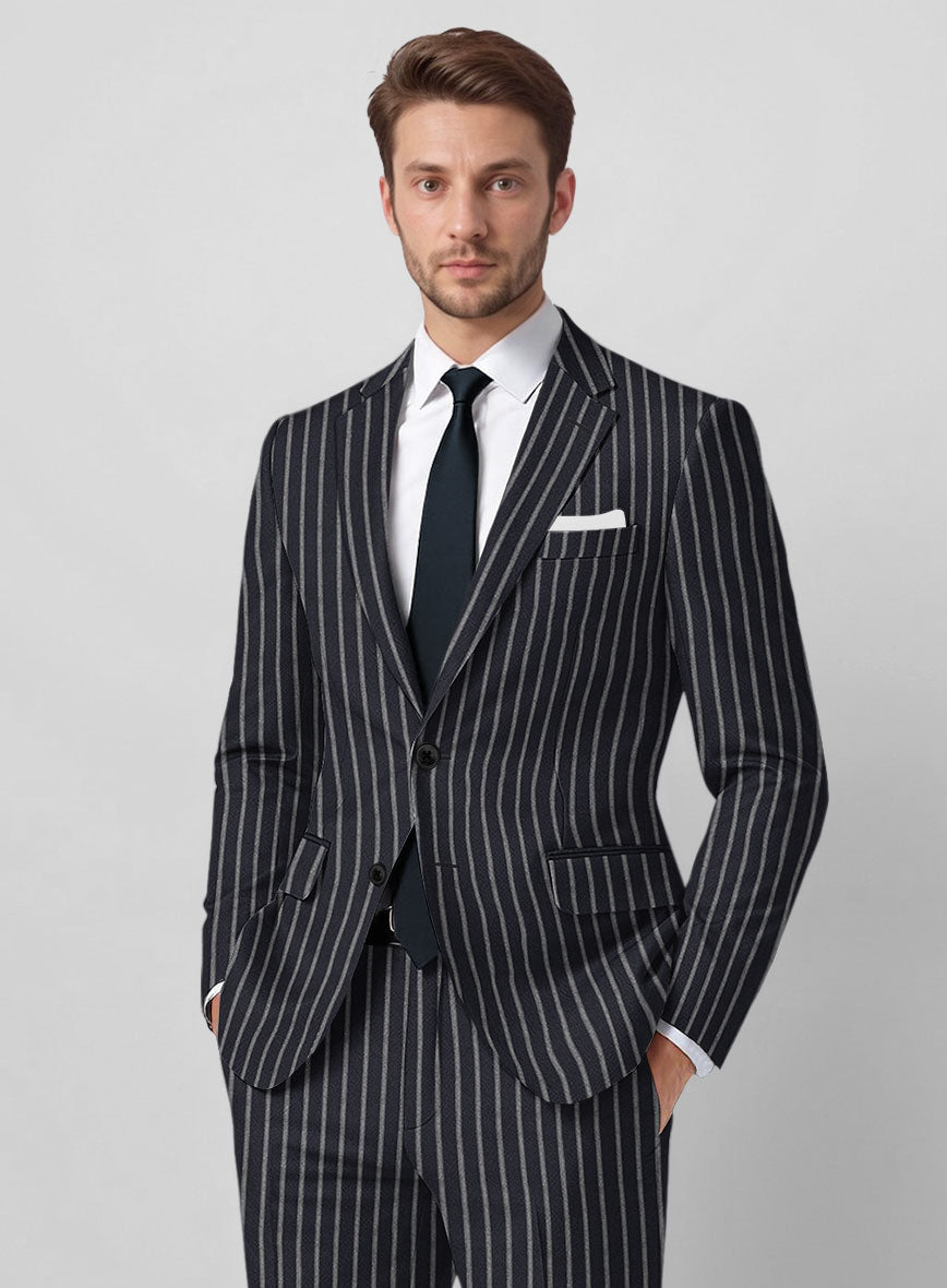 Noble Imelda Blue Stripe Cotton Silk Linen Suit - StudioSuits