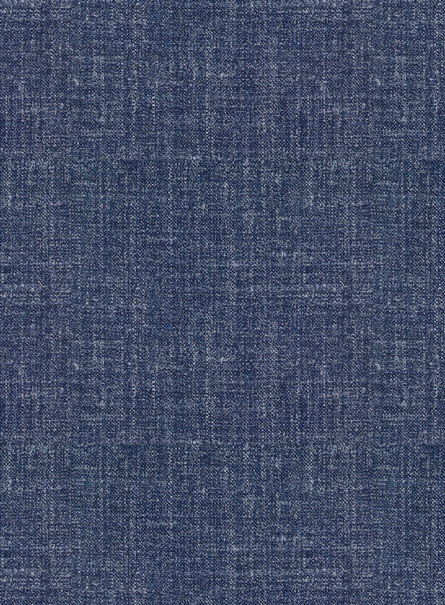 Noble Indigo Blue Wool Silk Linen Jacket - StudioSuits